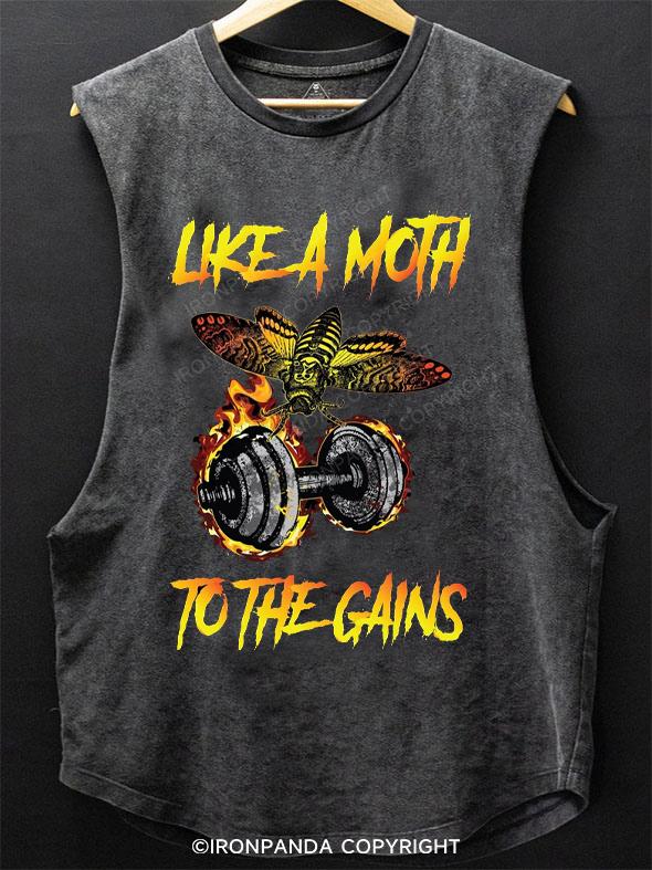 Like A Moth To The Gains SCOOP BOTTOM COTTON TANK