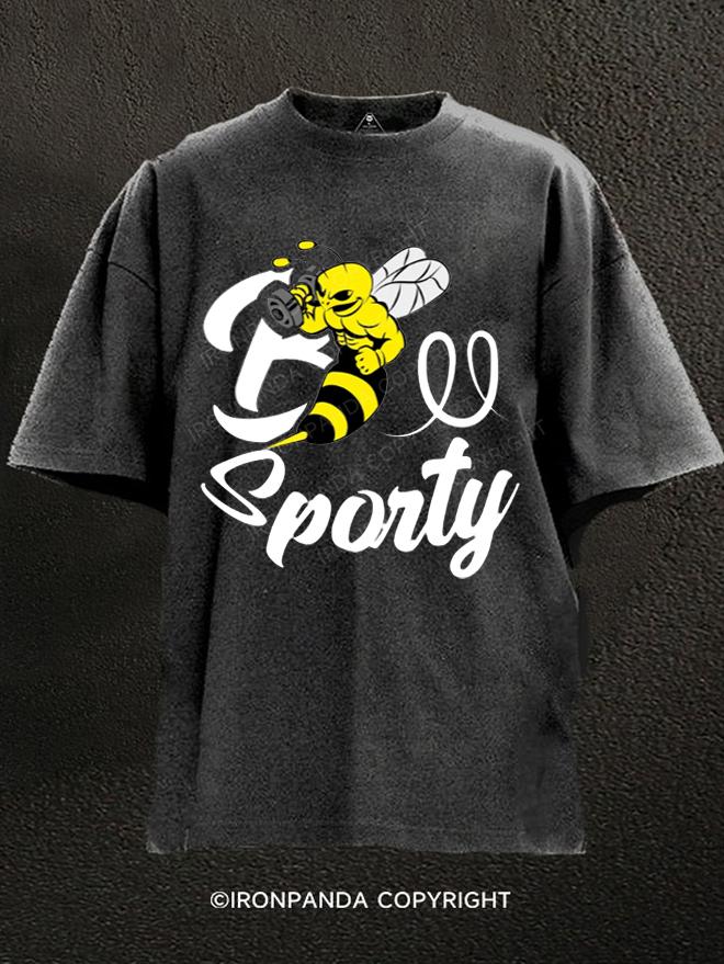 Bee sporty Washed Gym Shirt