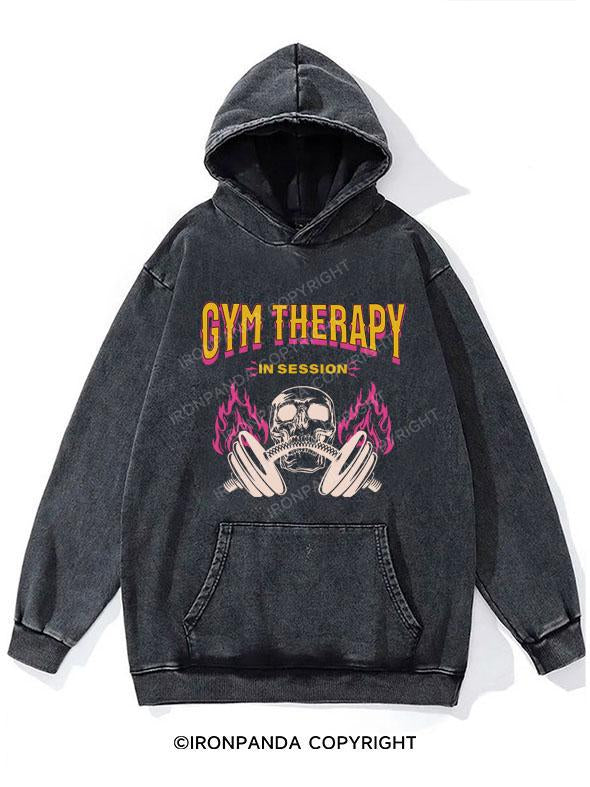 GYM THERAPY IN SESSION WASHED GYM HOODIE