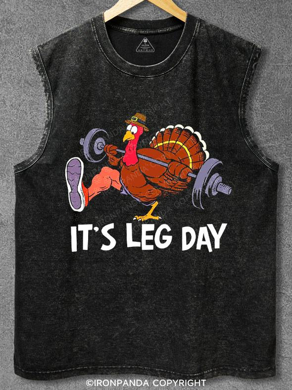 IT'S LEG DAY Washed Gym Tank