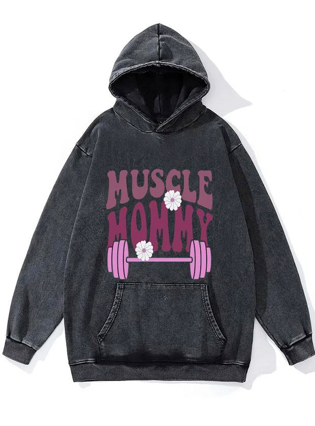 Purple Muscle Mom  WASHED GYM HOODIE