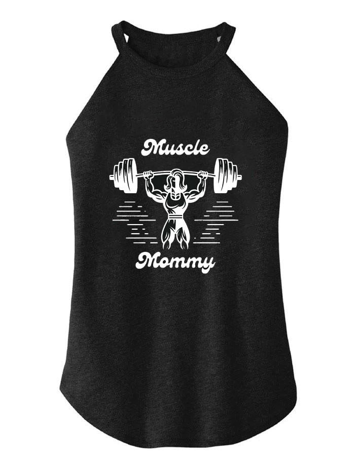WEIGHTLIFTING MUSCLE MOMMY TRI ROCKER COTTON TANK
