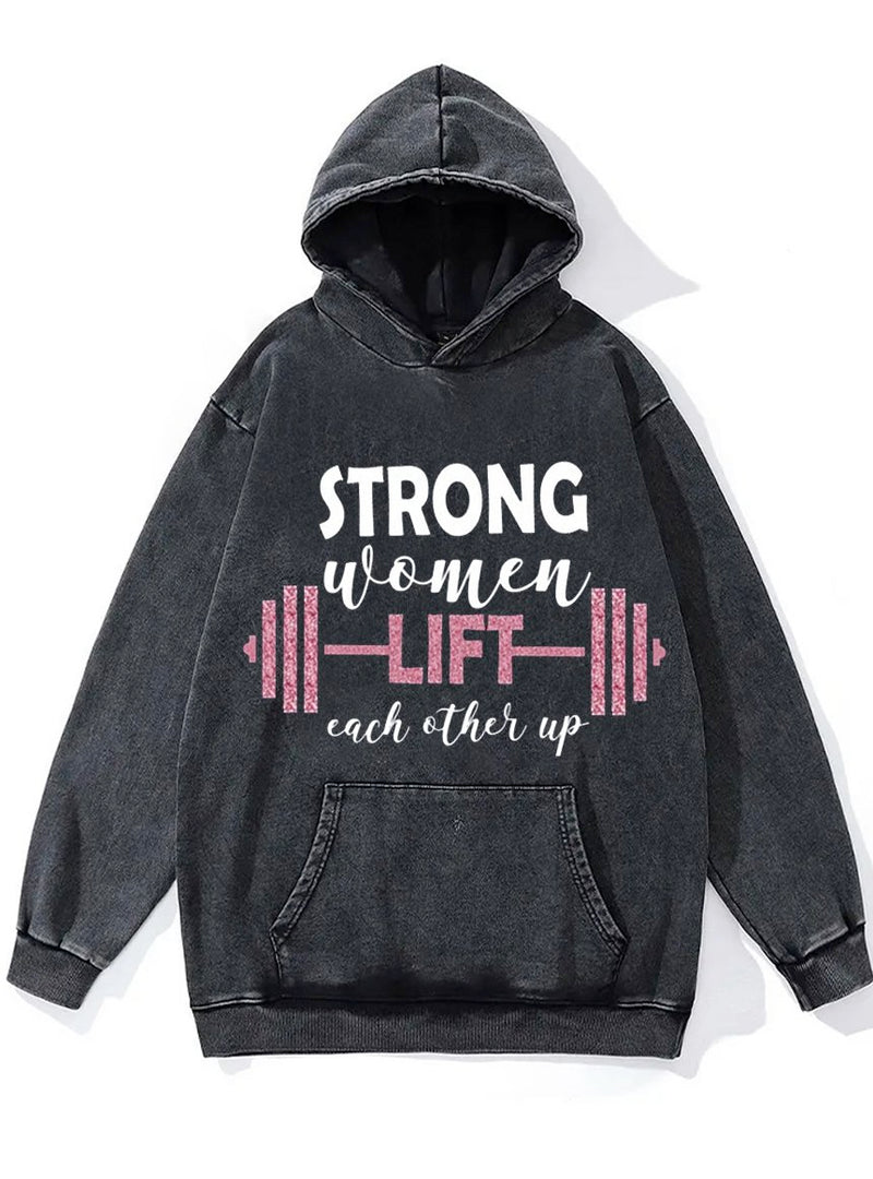 Strong Women Washed Gym Hoodie