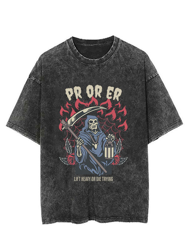 Pr or Er Lift heavy or die trying Vintage Gym Shirt