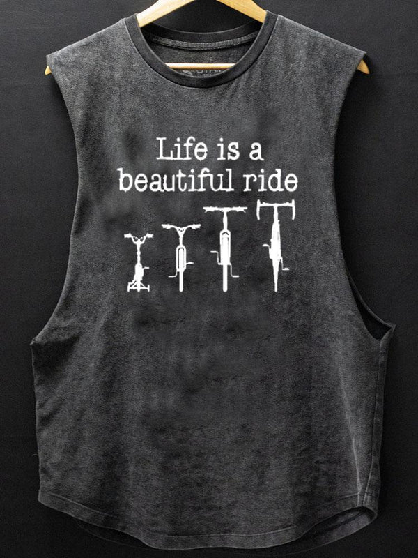 Life Is A Beautiful Ride Scoop Bottom Cotton Tank