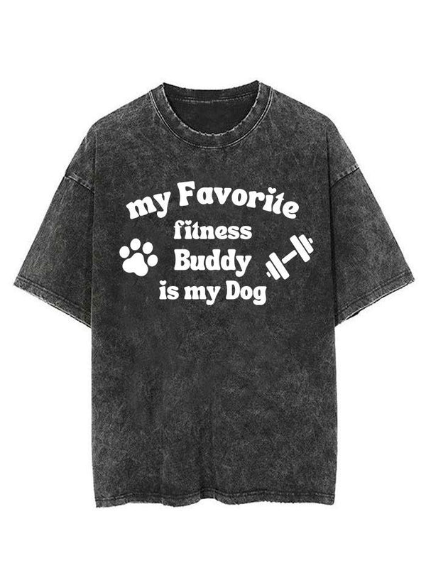 my favorite fitness buddy is my dog Vintage Gym Shirt