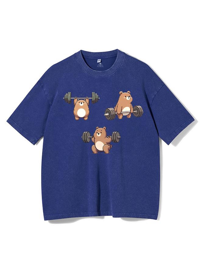 Lifting Essentials Bear Washed Gym Shirt