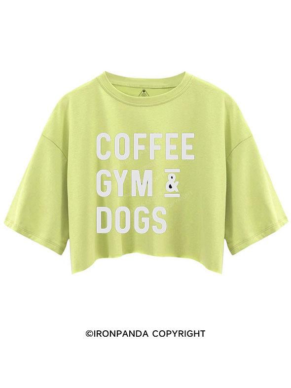 COFFEE GYM & DOGS CROP TOPS