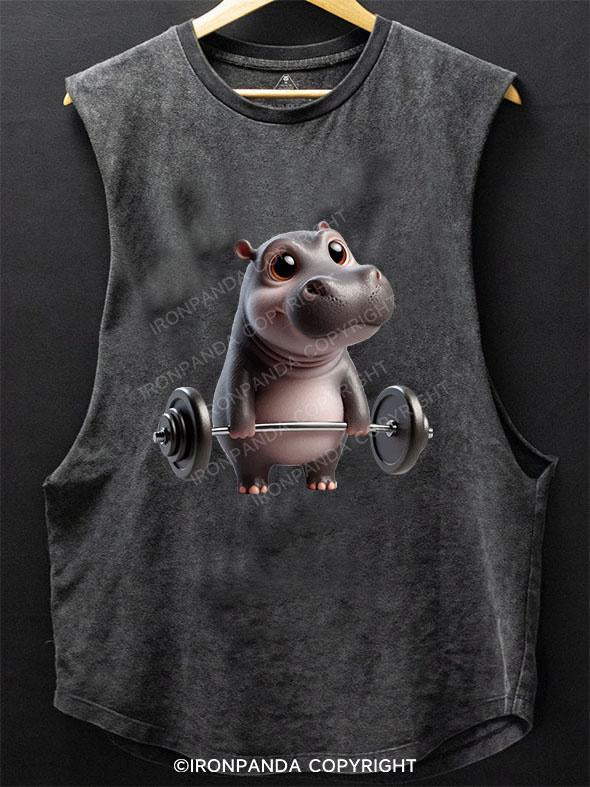 HIPPO LIFTING LIKE A BOSS SCOOP BOTTOM COTTON TANK