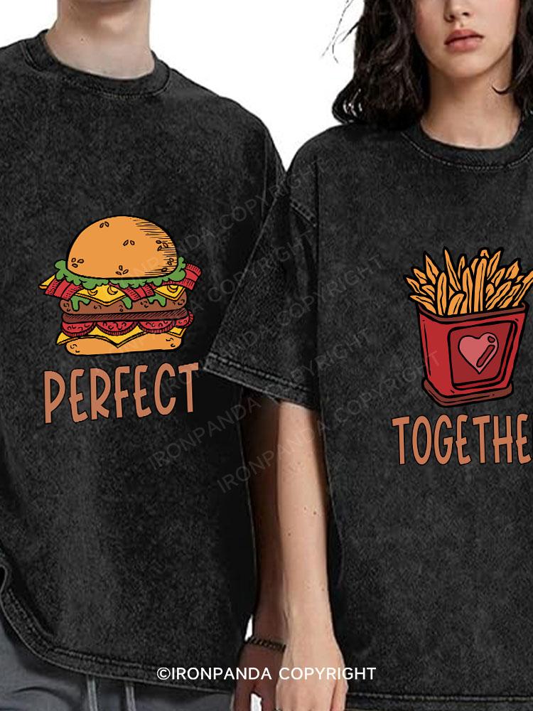 Perfect Together Washed Matching Couple Gym Shirt