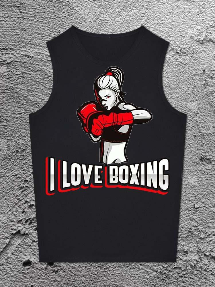 I Love Boxing Unisex Cotton Vest
