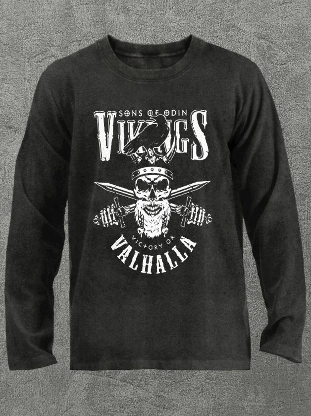 vikings vahalla Washed Gym Long Sleeve Shirt