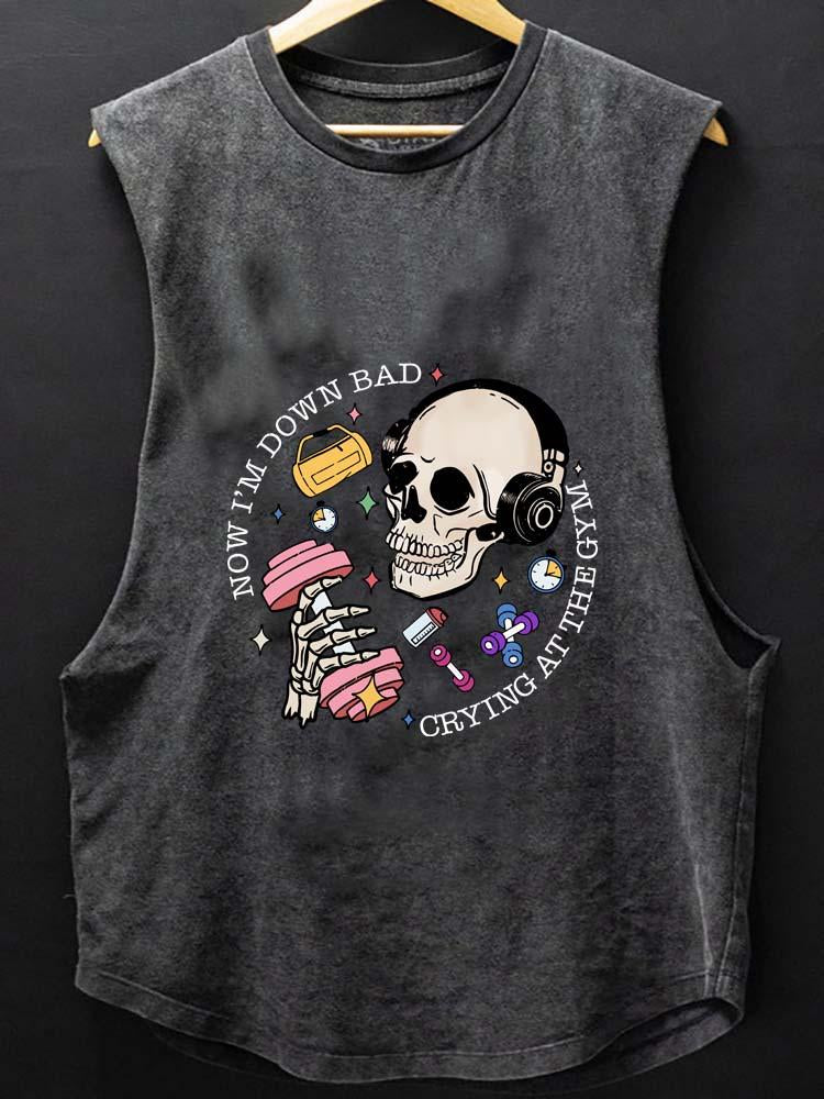 DOWN BAD CRYING AT THE GYM SCOOP BOTTOM COTTON TANK