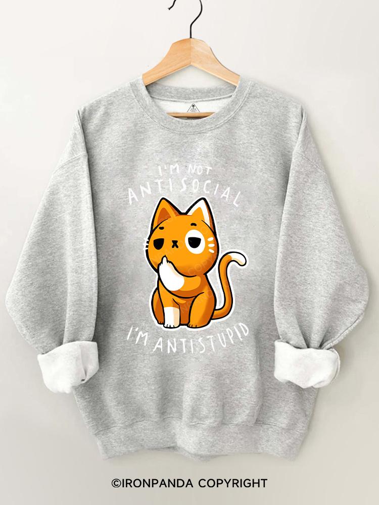 Antisocial cute Cat Gym Sweatshirt