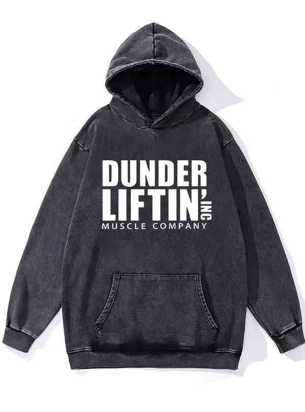 dunder lifting muscle company Washed Gym Hoodie