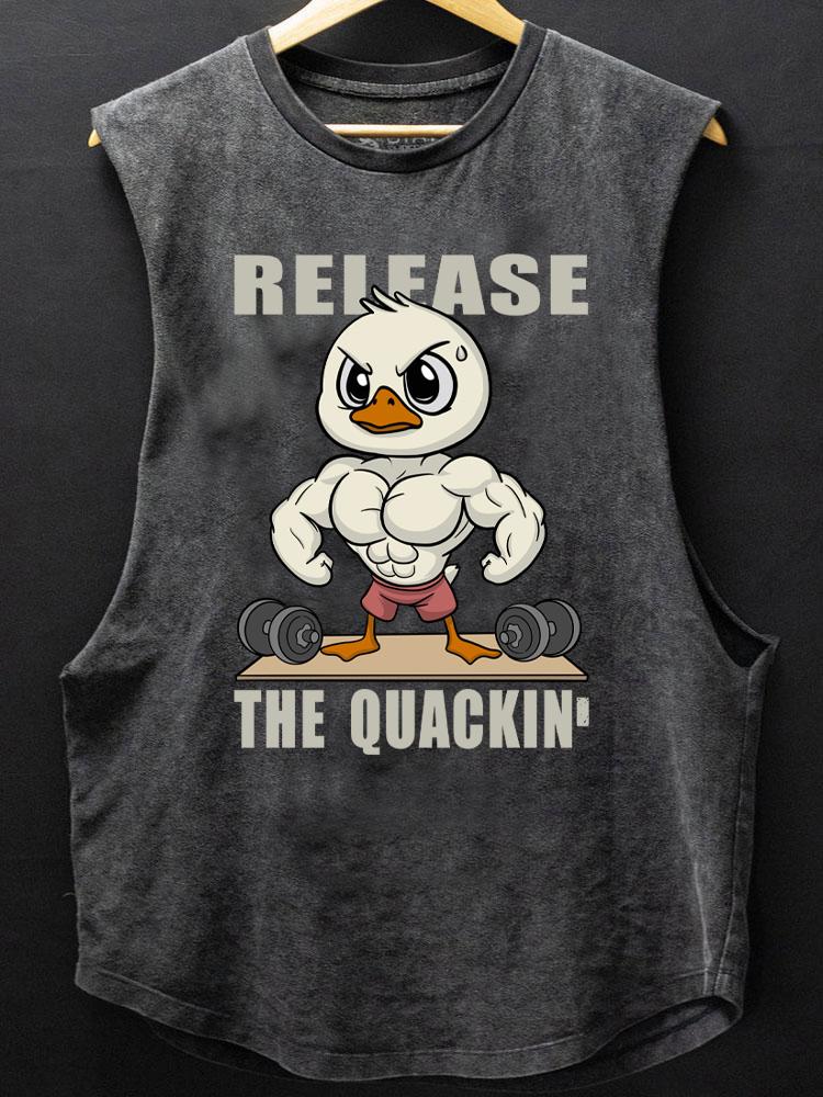 release the quackin' dumbbell SCOOP BOTTOM COTTON TANK