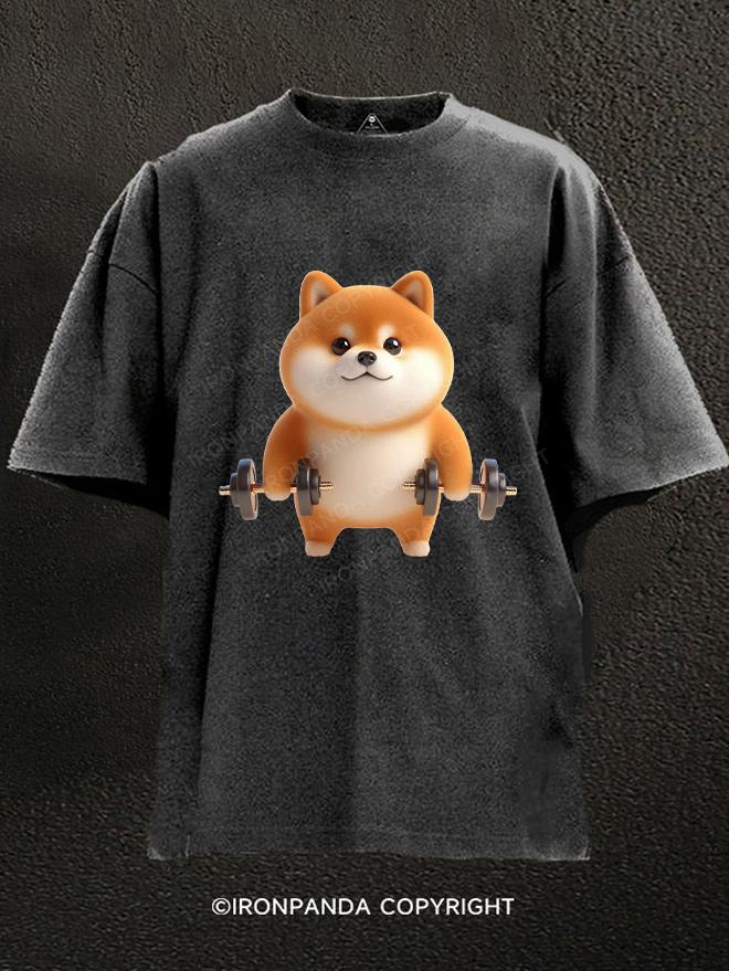 Stronger shiba Washed Gym Shirt