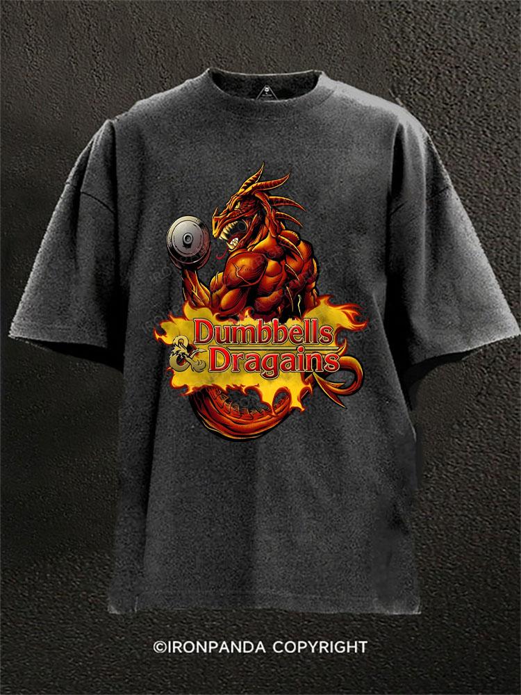 Dumbbells Washed Gym Shirt