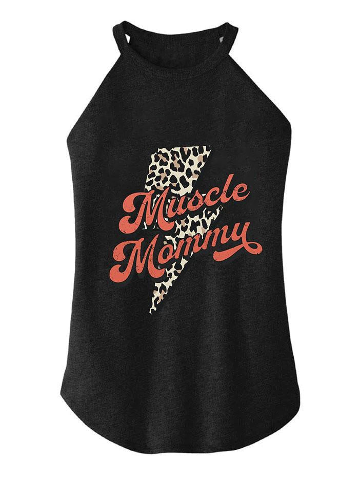 RETRO MUSCLE Mom  TRI ROCKER COTTON TANK