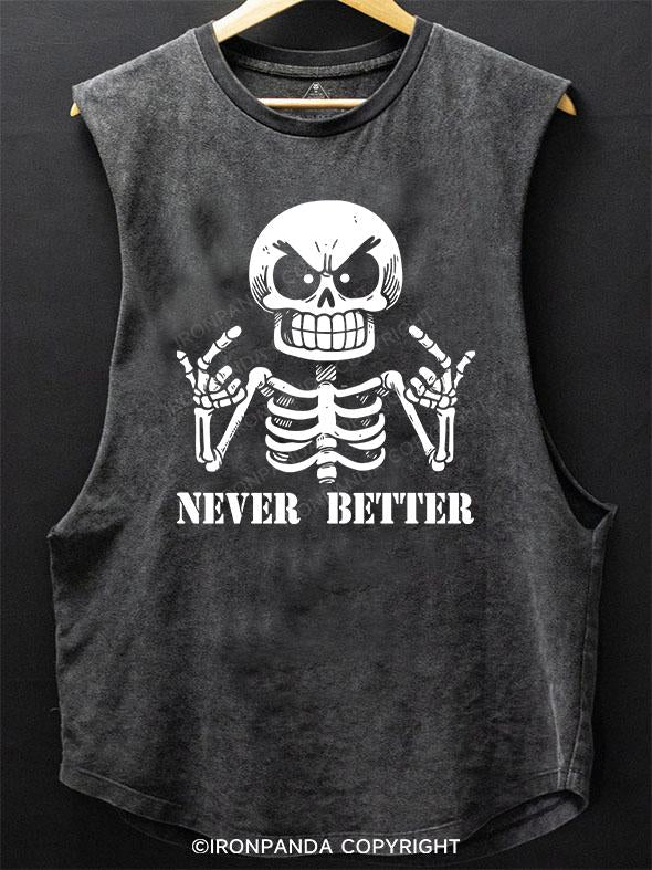 never better Skeleton SCOOP BOTTOM COTTON TANK