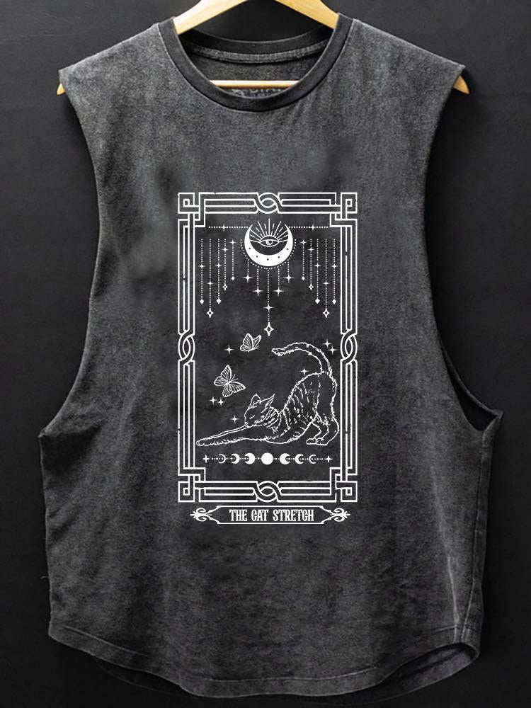 the cat stretch tarot card SCOOP BOTTOM COTTON TANK