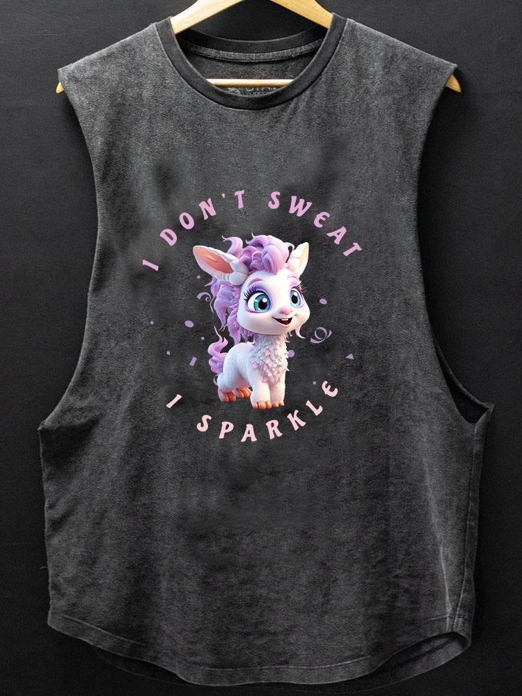 I DON'T SWEAT I SPARKLE SCOOP BOTTOM COTTON TANK