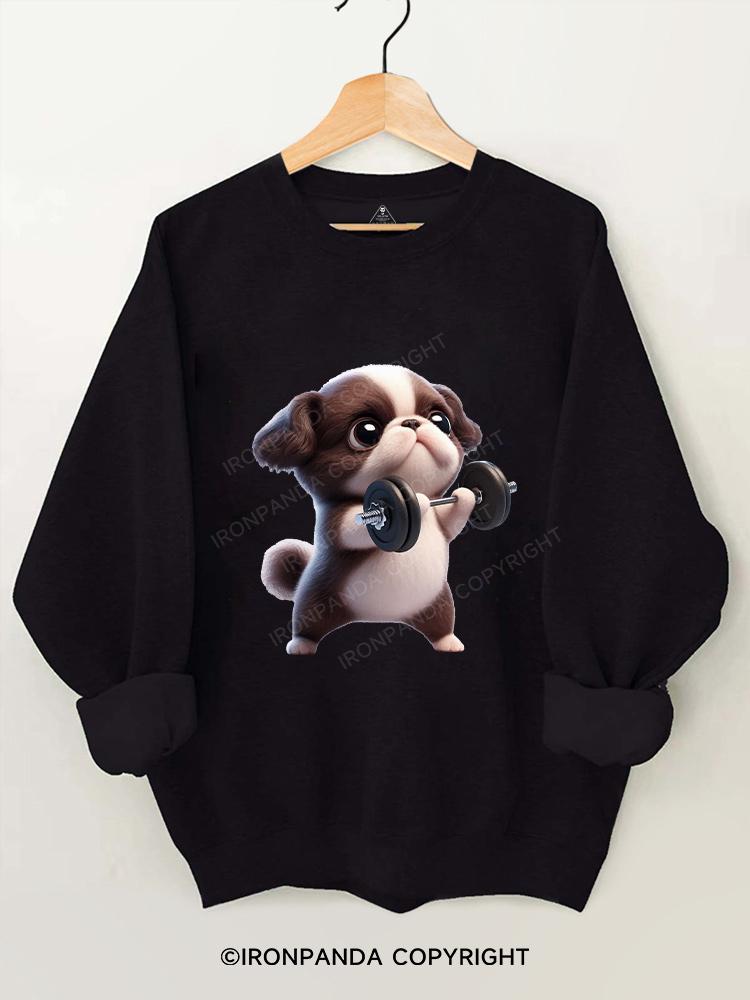 Puppy weight lifting Gym Sweatshirt