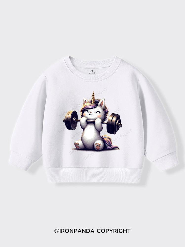 Lift Heavy Unicorn Kids Sports Sweatshirt