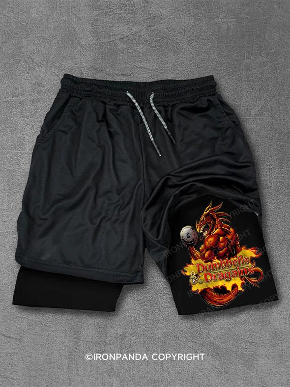 Dumbbells and DraGAINS Performance Training Shorts