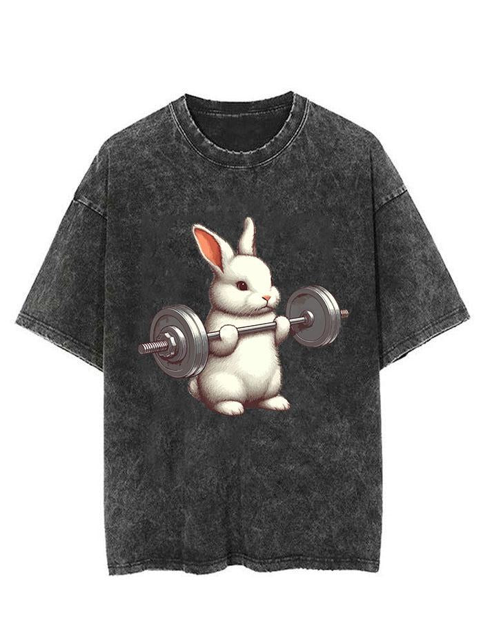 Rabbit Weightlifting Vintage Gym Shirt