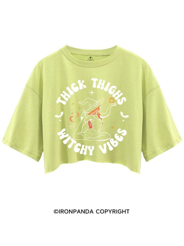 THICK THIGHS WITCHY VIBES CROP TOPS
