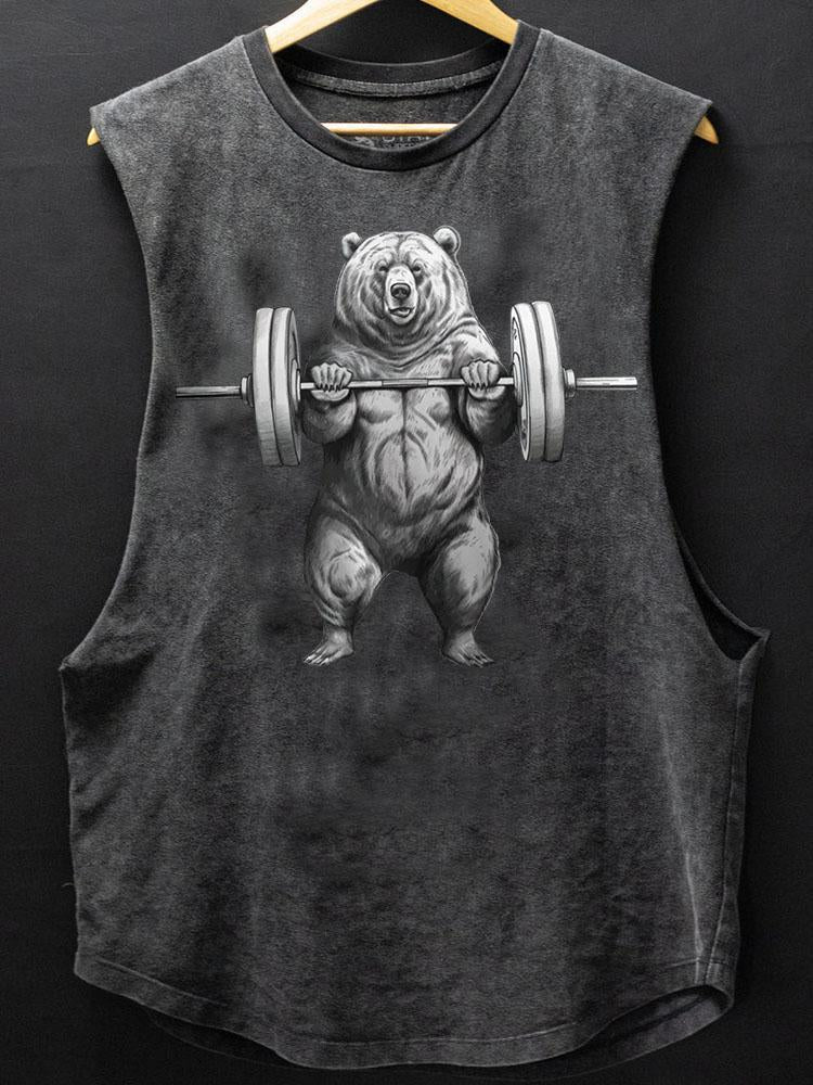 Weightlifting Bear Scoop Bottom Cotton Tank