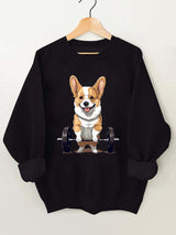 Weightlifting Dog Vintage Gym Sweatshirt