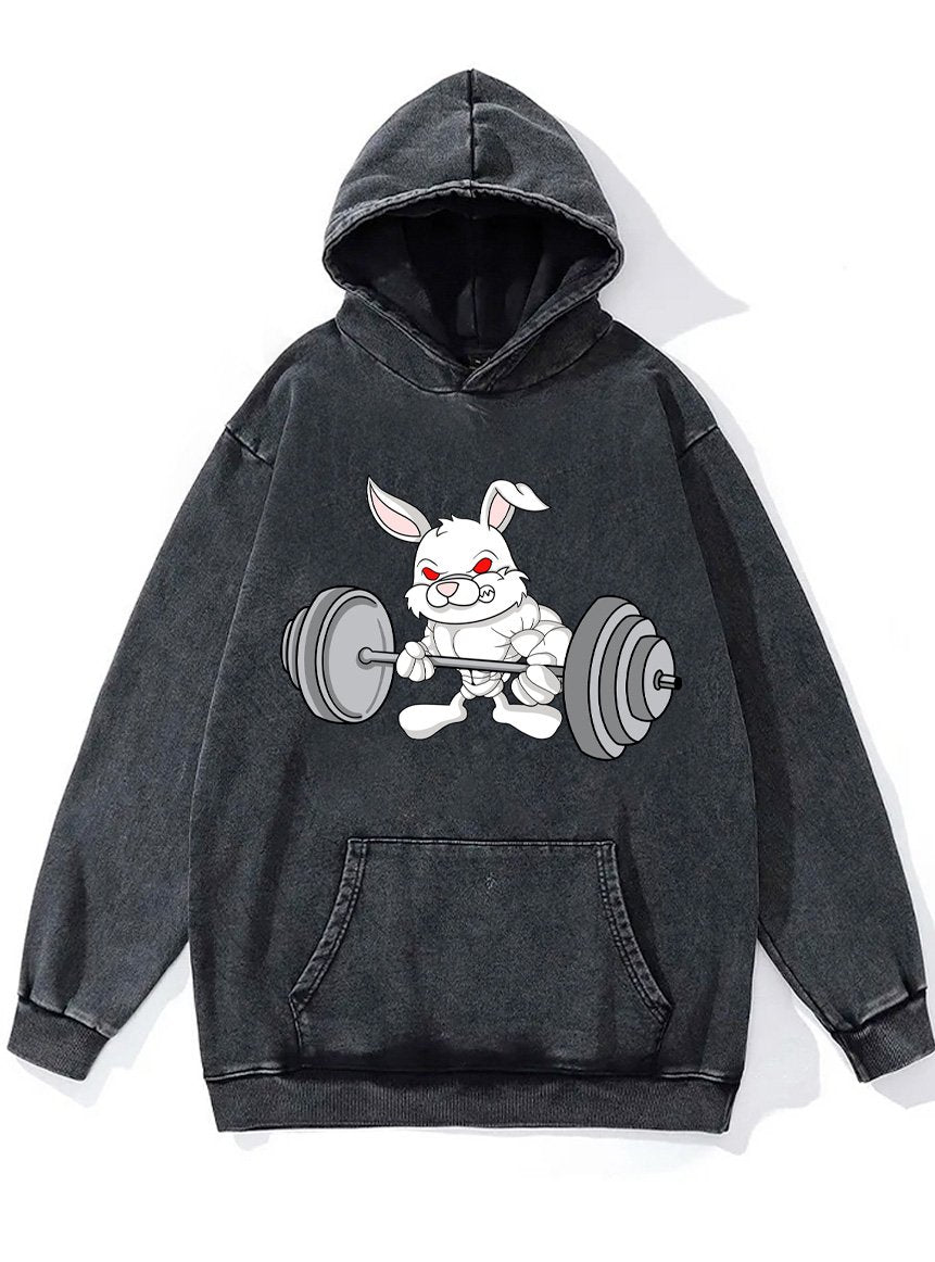 weightlifting rabbit Washed Gym Hoodie