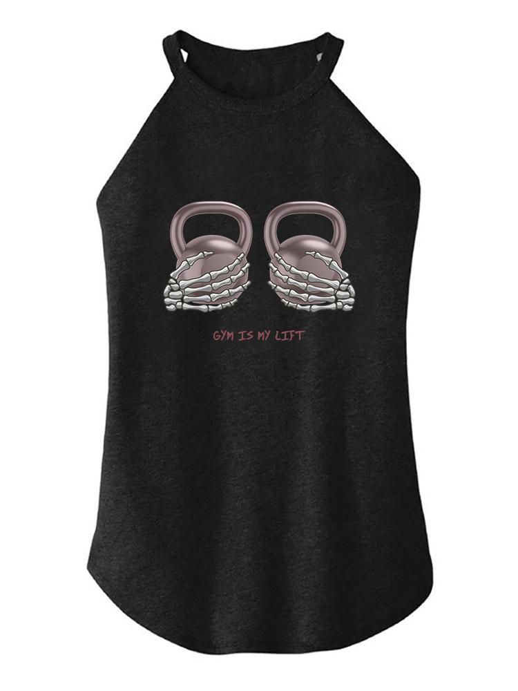 GYM IS MY LIFT  TRI ROCKER COTTON TANK