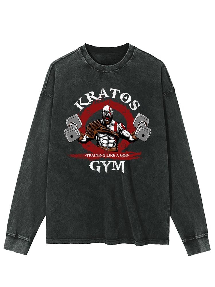 KRATOS GYM Washed Long Sleeve Shirt
