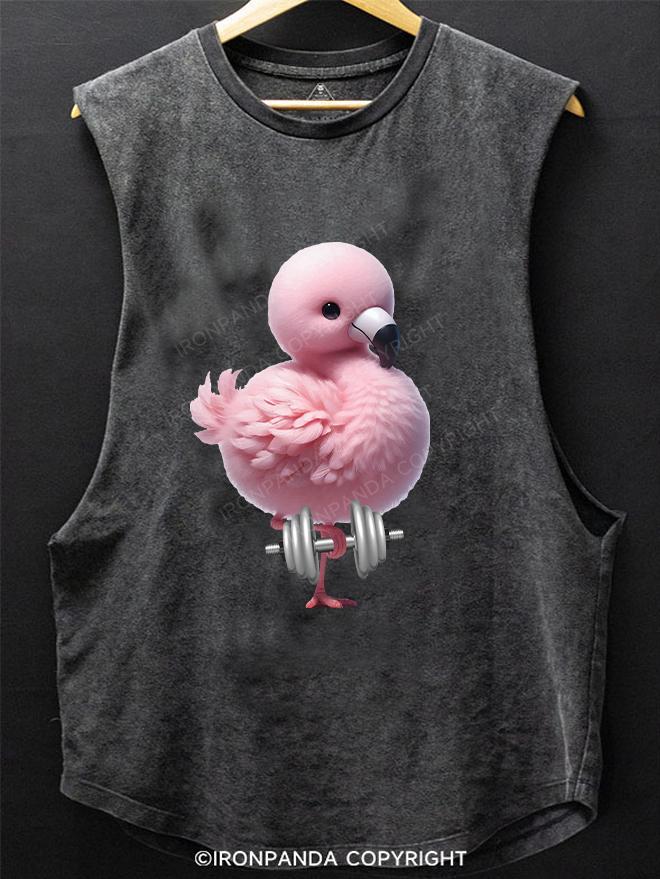flamingo dumbbell SCOOP BOTTOM COTTON TANK
