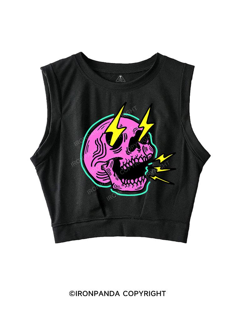 LIGHTNING SKELETON SLEEVELESS CROP TOPS