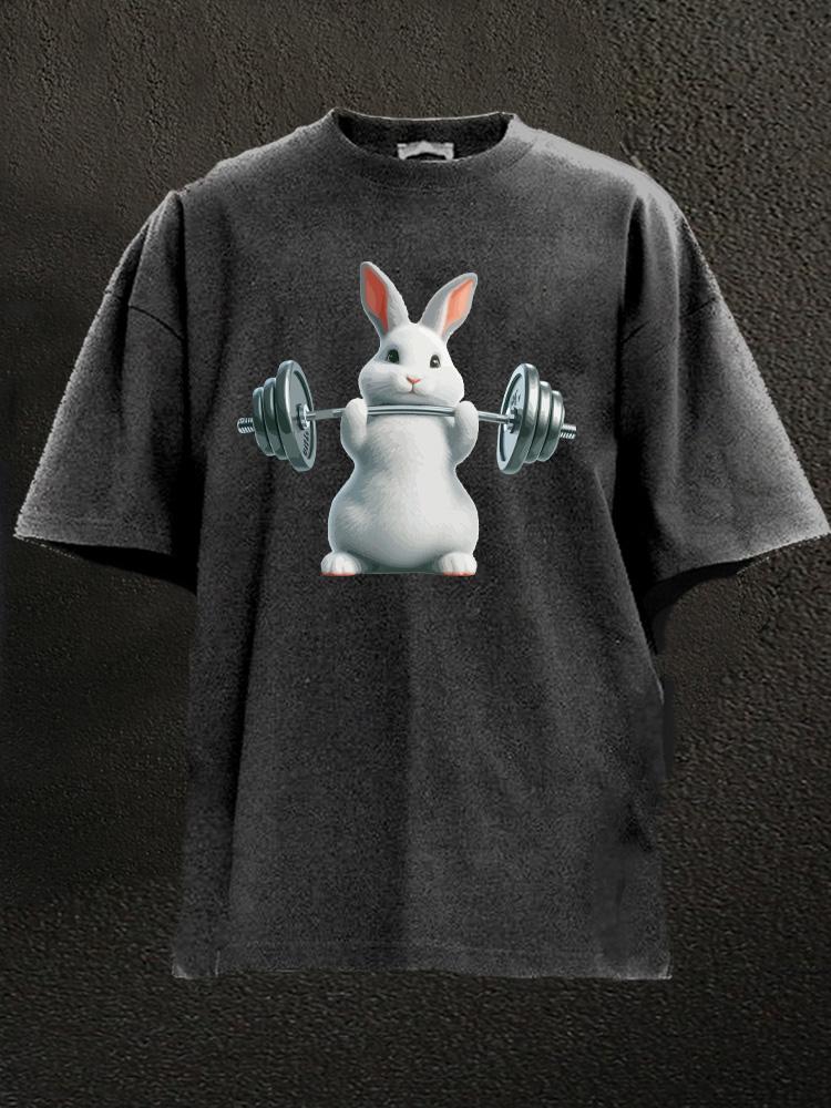 weightlifting rabbit Washed Gym Shirt