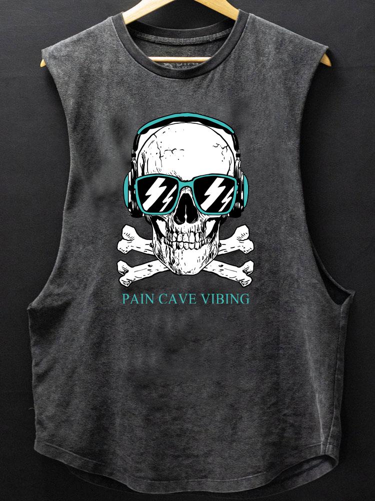 Pain cave vibing SCOOP BOTTOM COTTON TANK