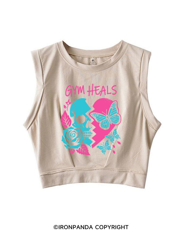 GYM HEALS SLEEVELESS CROP TOPS