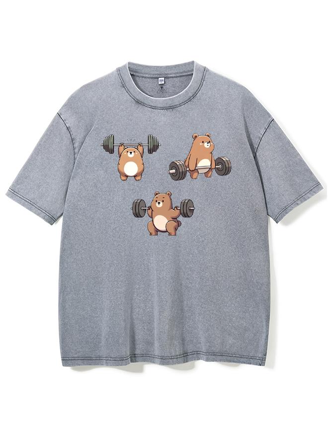 Lifting Essentials Bear Washed Gym Shirt