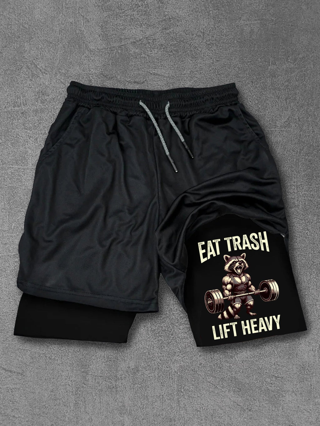 eat trash lift heavy Performance Training Shorts