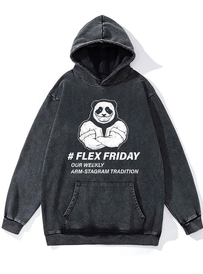 flex friday ironpanda Washed Gym Hoodie