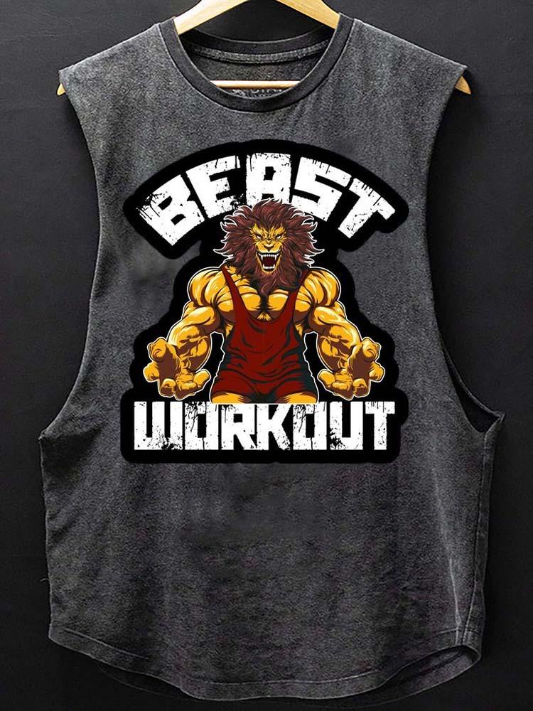 BEAST WORKOUT Scoop Bottom Cotton Tank