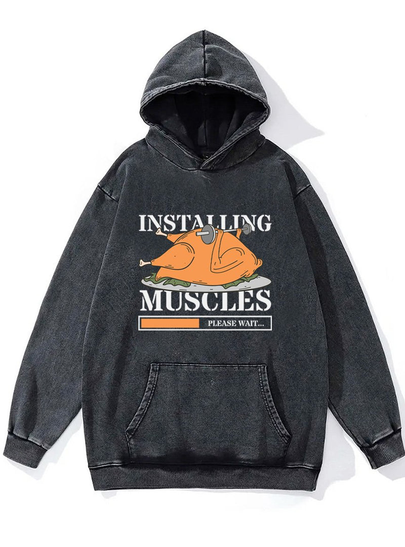 installing muscles Washed Gym Hoodie