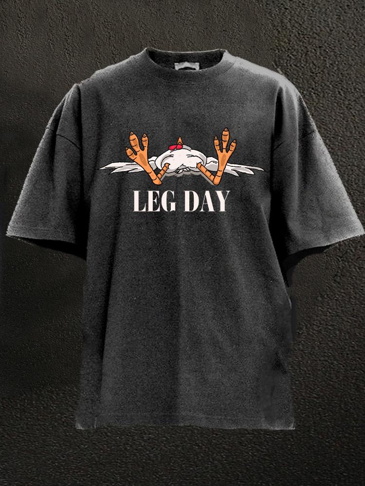 leg day tired cock Washed Gym Shirt