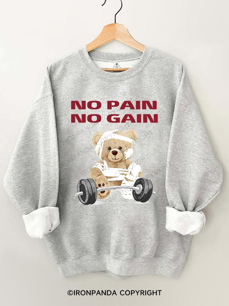bear NO PAIN NO GAIN Gym Sweatshirt