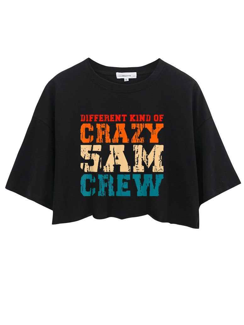 DIFFERENT KIND OF CRAZY 5AM CREW CROP TOPS