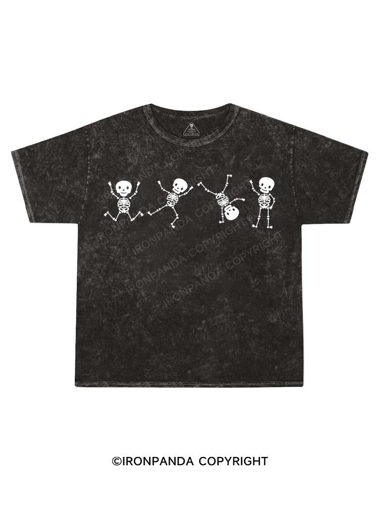 Dancing Skeletons  Kids Washed T-Shirt